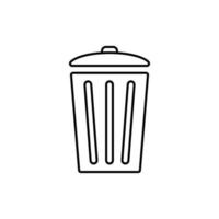 Trash can with lid icon. Container for dumping and storing household and food waste for further vector recycling