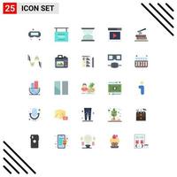 Pack of 25 Modern Flat Colors Signs and Symbols for Web Print Media such as log video page hourglass media page interface media Editable Vector Design Elements