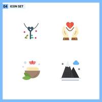 User Interface Pack of 4 Basic Flat Icons of key salt wedding feelings spa Editable Vector Design Elements