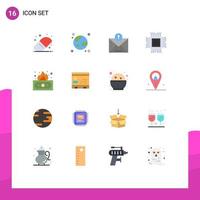 paquete de iconos de vector de stock de 16 signos y símbolos de línea para datos de comercio electrónico de base de datos de riesgo gran paquete editable de elementos de diseño de vector creativo