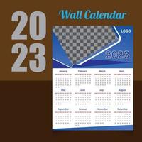 diseño único de calendario de pared 2023 vector