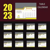 diseño creativo único de calendario de mesa de oficina 2023 vector