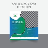 Social media medical post template vector