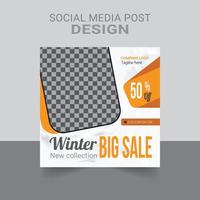 Winter new fashion collection big sale post vector