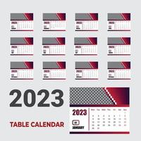 diseño creativo único de calendario de mesa de oficina 2023 vector