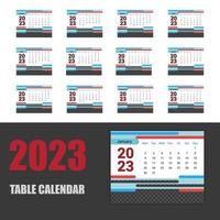 diseño creativo único de calendario de mesa de oficina 2023 vector