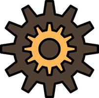Settings Cog Gear Production System Wheel Work  Flat Color Icon Vector icon banner Template