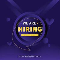 We are hiring colorful colorful design template. Minimalist style typographic design for job vacancy in trendy flat style. Join our team open vacancy banner design. Vector illustration