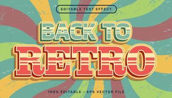 back to retro color 3d text editable text effect vector