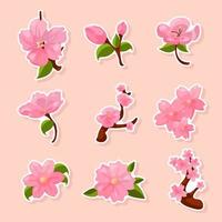 Peach Blossom Sticker Journal Templates vector