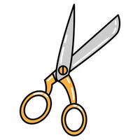 golden scissors vector. simple design of golden scissors vector