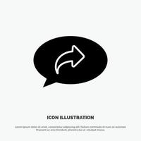 Basic Chat Arrow Right solid Glyph Icon vector