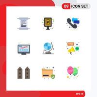 9 Creative Icons Modern Signs and Symbols of science world phone seo monitor Editable Vector Design Elements