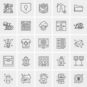 25 iconos de negocios universales vector ilustración de icono creativo para usar en proyectos relacionados con la web y dispositivos móviles