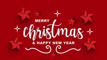 animated greetings of merry christmas and happy new year, on a red background video