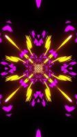 Vj Loop Purple Neon kaleidoscope. Vertical looped video