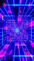 vj loop túnel de néon azul vídeo em loop vertical video