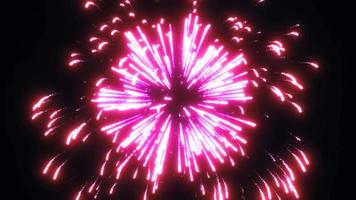 fundo abstrato de duas saudações festivas de fogos de artifício festivos brilhantes e multicoloridos brilhantes. vídeo em 4k de alta qualidade, design de movimento video