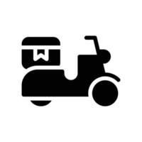 ilustración de vector de entrega de scooter en un fondo. símbolos de calidad premium. iconos vectoriales para concepto y diseño gráfico.