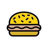 ilustración de vector de hamburguesa en un fondo. símbolos de calidad premium. iconos vectoriales para concepto y diseño gráfico.