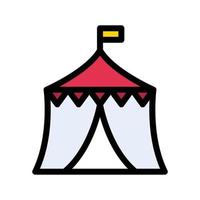 ilustración de vector de carpa de circo en un fondo. símbolos de calidad premium. iconos vectoriales para concepto y diseño gráfico.