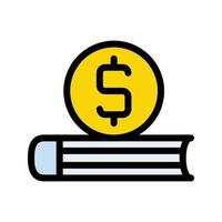 dollar book vector illustration on a background.Premium quality symbols.vector icons for concept and graphic design.