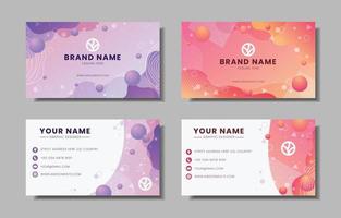 Gradient Blue and Orange Business Card vector