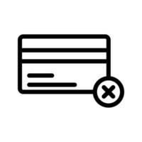 ilustración vectorial de cancelación de tarjeta de crédito en un fondo. símbolos de calidad premium. iconos vectoriales para concepto y diseño gráfico. vector