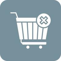 Clear Cart Glyph Round Corner Background Icon vector