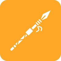 Spear Glyph Round Corner Background Icon vector