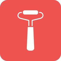 Face Roller Glyph Round Corner Background Icon vector