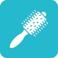 Hair Brush Glyph Round Corner Background Icon vector