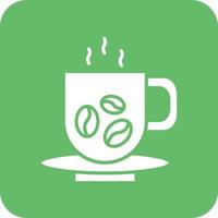 Coffee Mug Glyph Round Corner Background Icon vector