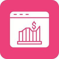 Website Statistics Glyph Round Corner Background Icon vector