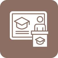 Lecture Glyph Round Corner Background Icon vector