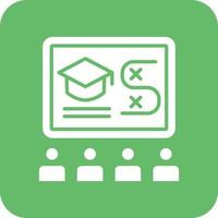 Training Glyph Round Corner Background Icon vector