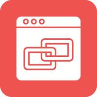 Hyperlink Glyph Round Corner Background Icon vector