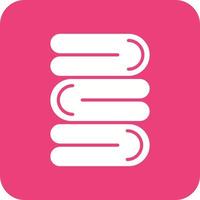 Towel Glyph Round Corner Background Icon vector
