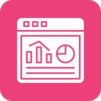 Website Statistics Glyph Round Corner Background Icon vector