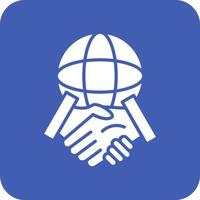 Global Partnership Glyph Round Corner Background Icon vector