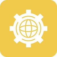 Global Settings Glyph Round Corner Background Icon vector