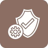 Quality Assurance Glyph Round Corner Background Icon vector