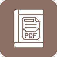 PDF Glyph Round Corner Background Icon vector