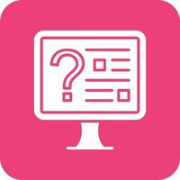 Online Quiz Glyph Round Corner Background Icon vector