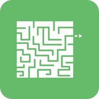 Maze Solution Glyph Round Corner Background Icon vector