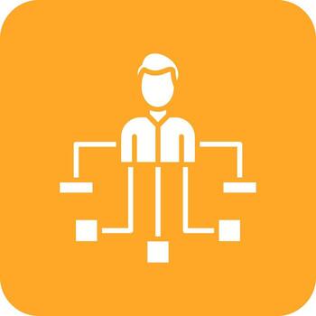 Hierarchy Glyph Round Corner Background Icon vector