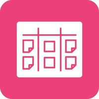 Kanban Glyph Round Corner Background Icon vector