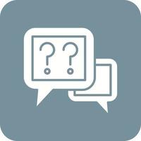 Questions Glyph Round Corner Background Icon vector