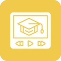 Video Tutorial Glyph Round Corner Background Icon vector