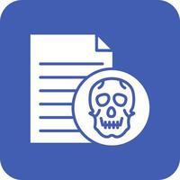 File Hacked Glyph Round Corner Background Icon vector